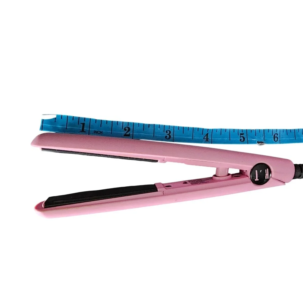 Hot Tools Mini Flat Iron Pink Travel Size Ceramic Hair Straightener‎ Short Hair
